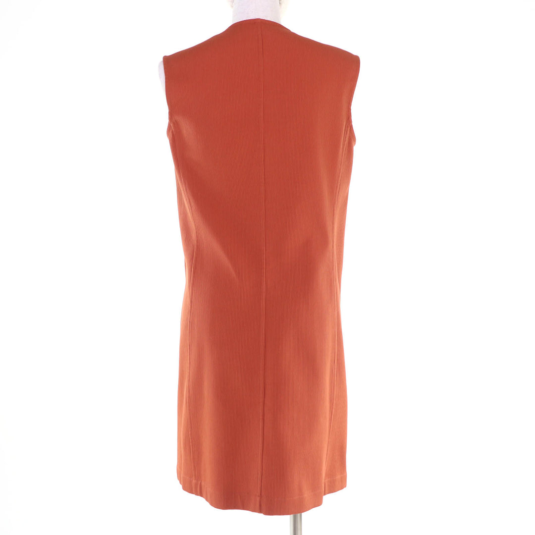 Excellent HERMES one piece Leather sleeveless top Orange series 36 2E0527D6