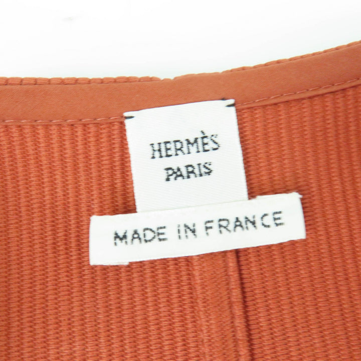 Excellent HERMES one piece Leather sleeveless top Orange series 36 2E0527D6