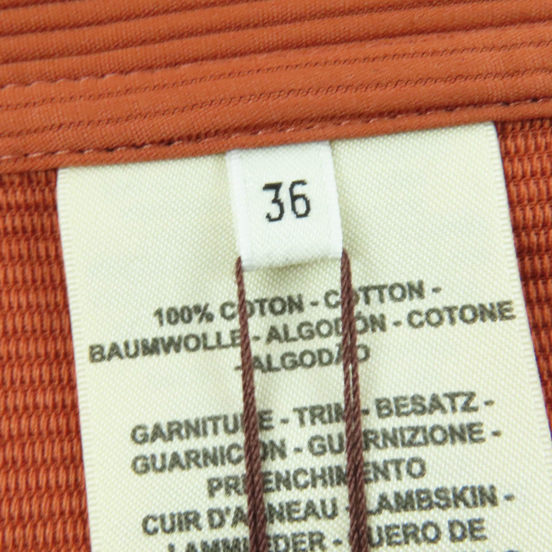 Excellent HERMES one piece Leather sleeveless top Orange series 36 2E0527D6