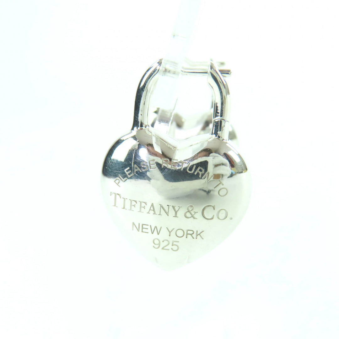 Great TIFFANY&Co. Pierce Full Heart Earrings Medium Silver AG925 Women