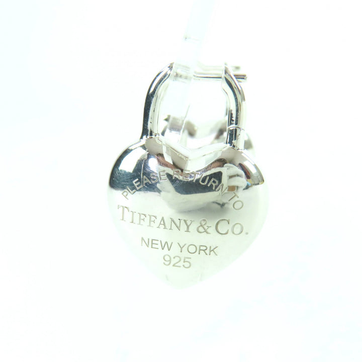 Great TIFFANY&Co. Pierce Full Heart Earrings Medium Silver AG925 Women