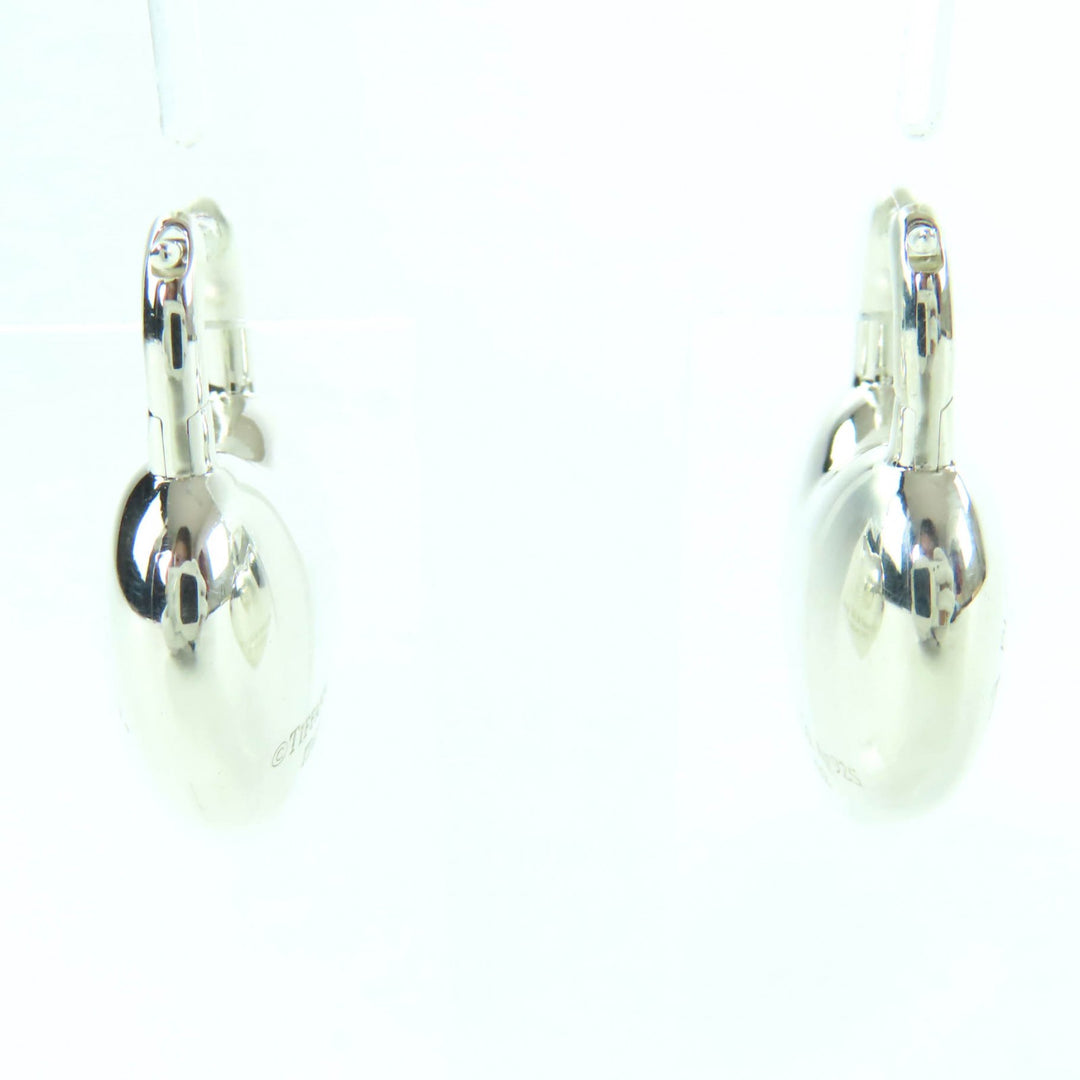 Great TIFFANY&Co. Pierce Full Heart Earrings Medium Silver AG925 Women