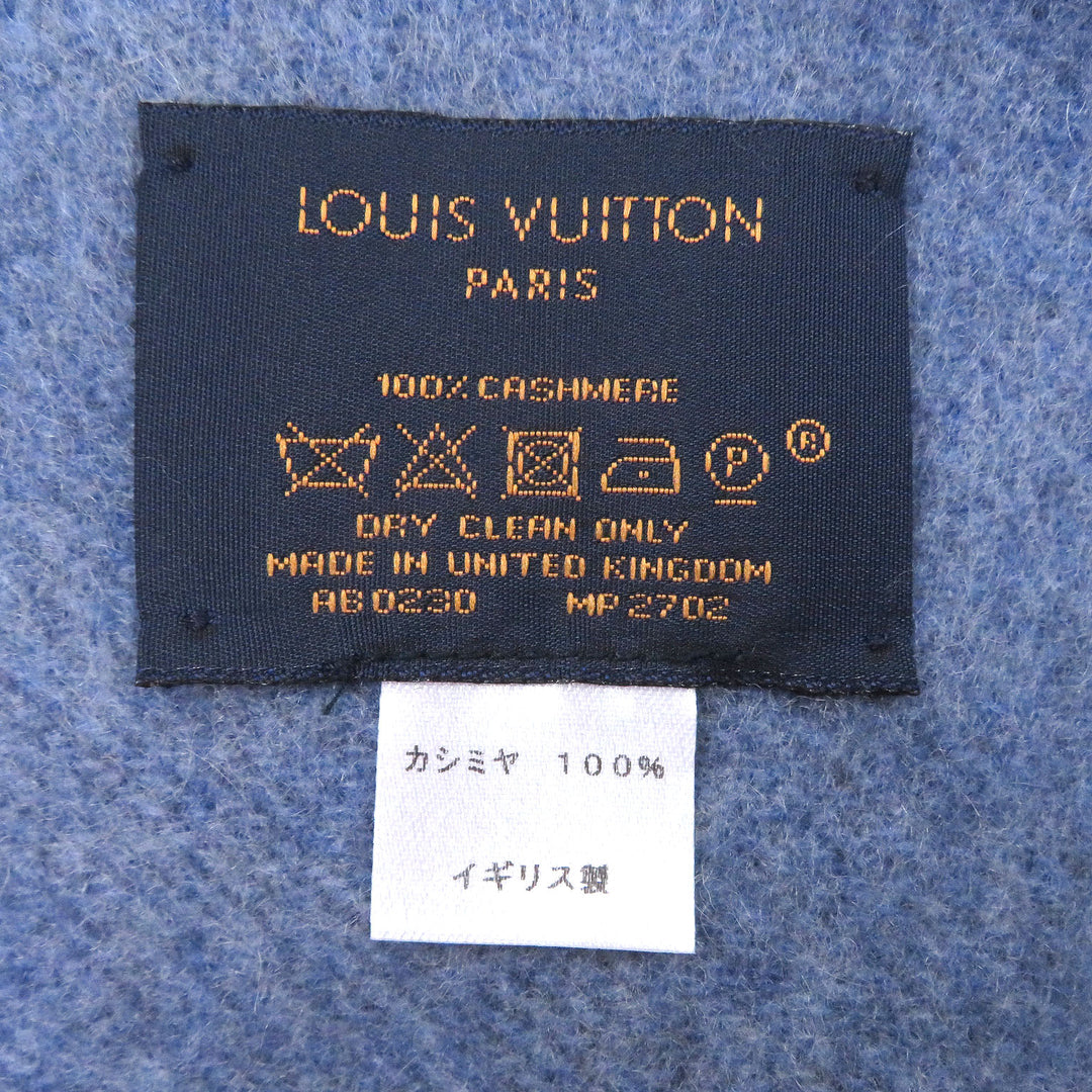 Excellent LOUIS VUITTON NIGO Scarf Echarpe Damier Giant Patch Logo Embroidery