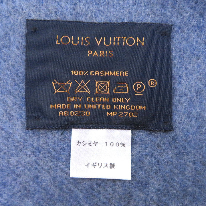 Excellent LOUIS VUITTON NIGO Scarf Echarpe Damier Giant Patch Logo Embroidery
