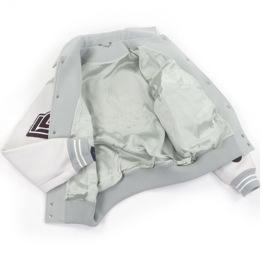 Excellent LOUIS VUITTON Stajan Leather sleeves with patch Blue gray