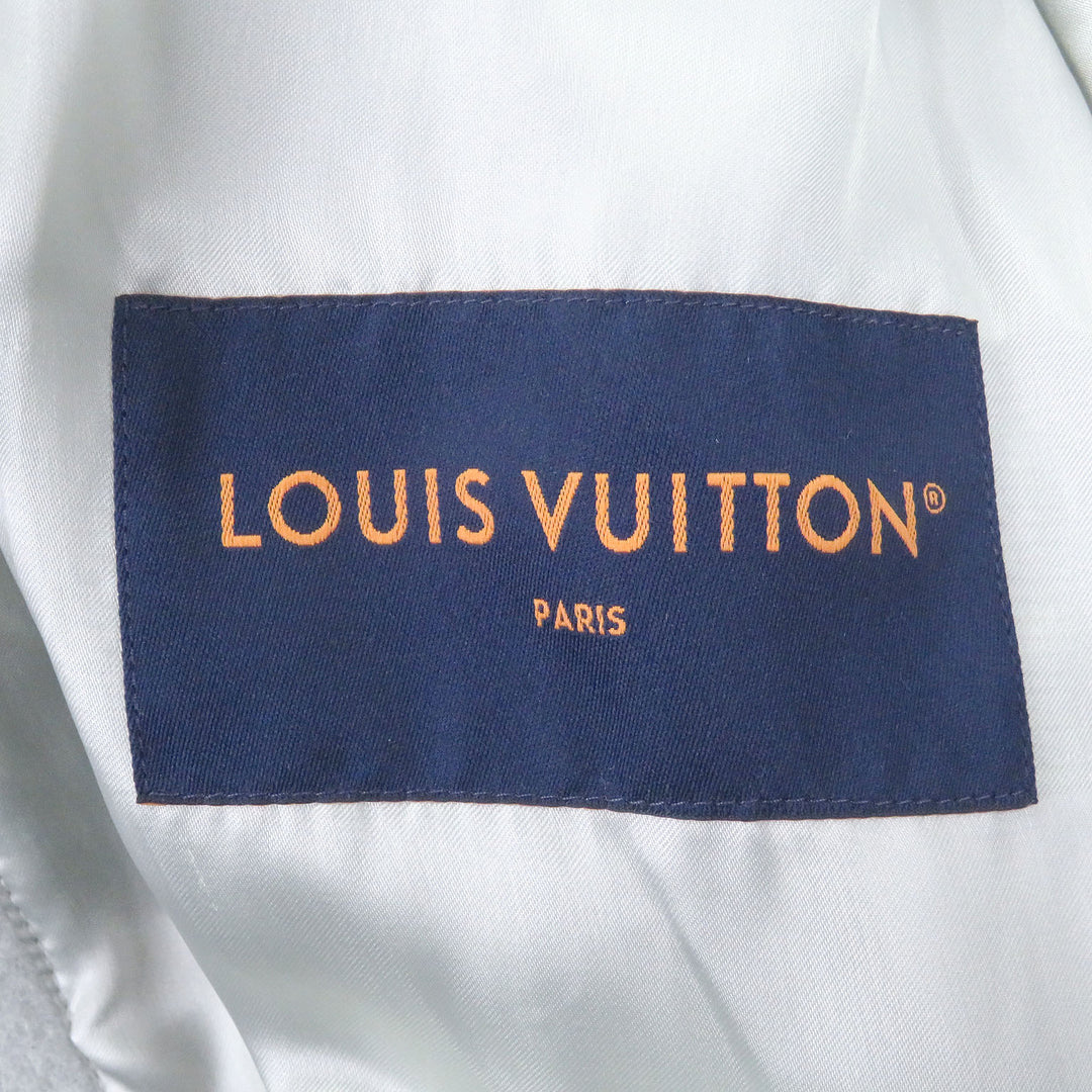Excellent LOUIS VUITTON Stajan Leather sleeves with patch Blue gray