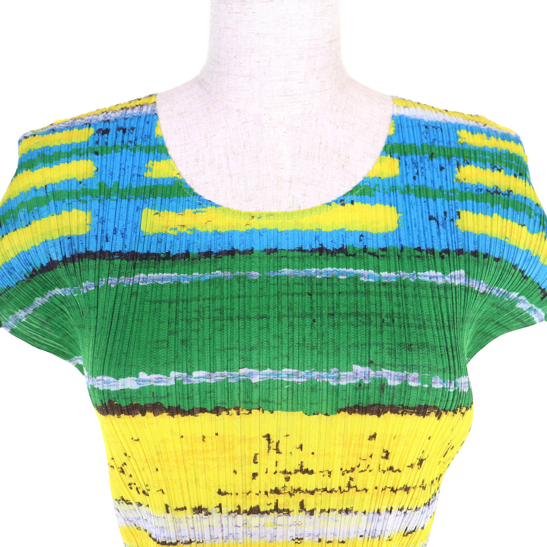 Excellent PLEATS PLEASE T-All-over print short sleeve T-shirt top 4 PP21-JK683
