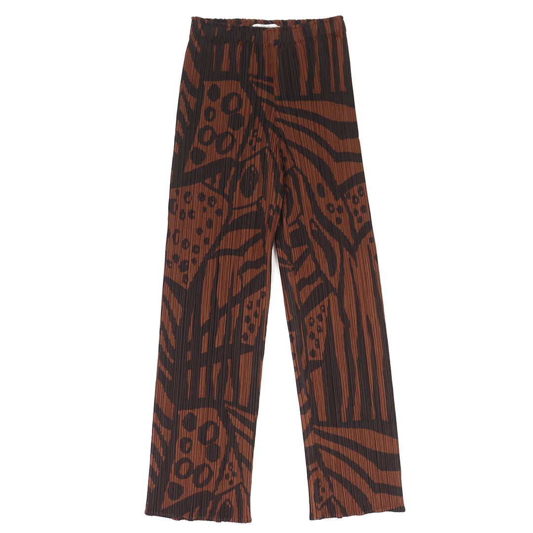 Excellent PLEATS PLEASE Pants All-over pattern long pants Brown Women 1