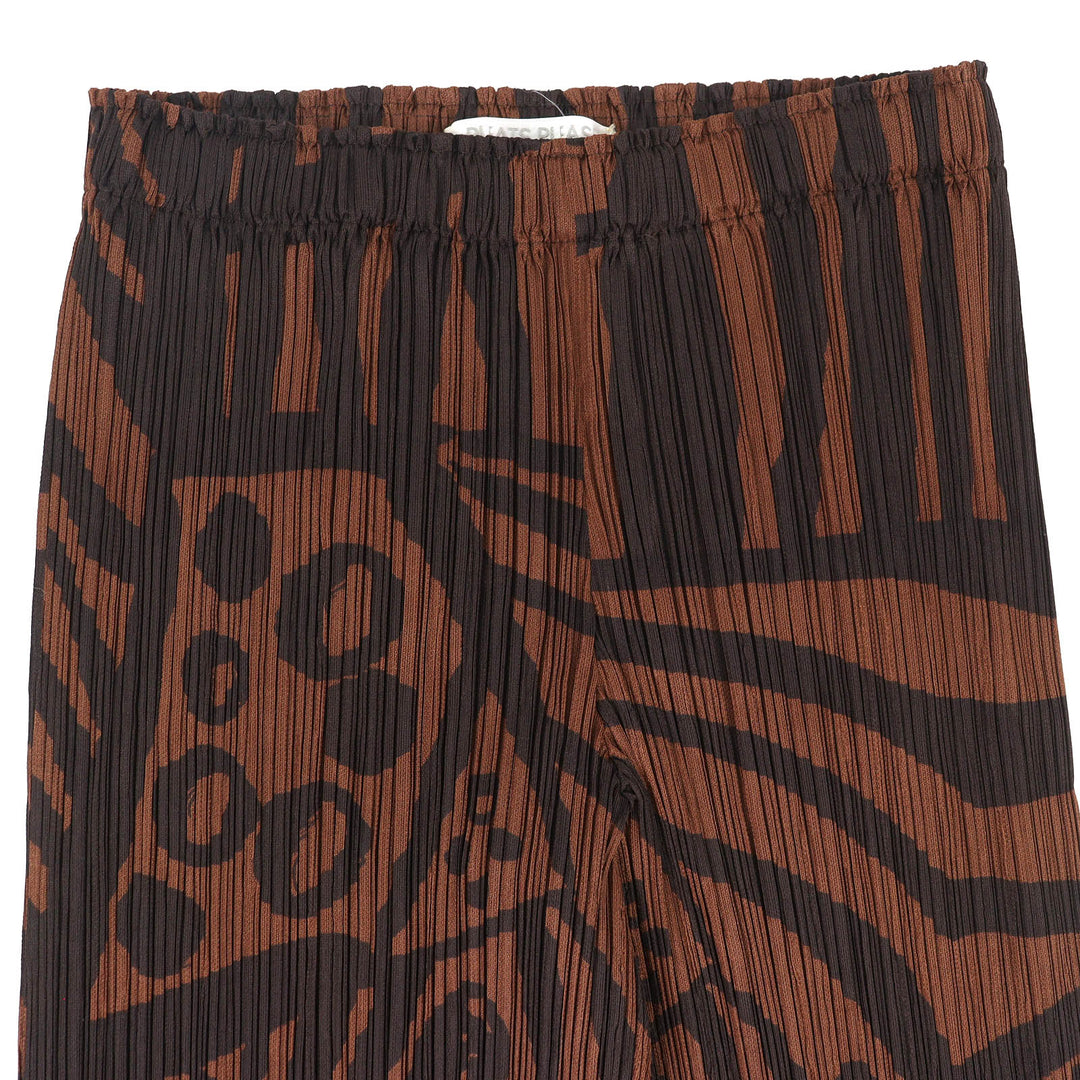 Excellent PLEATS PLEASE Pants All-over pattern long pants Brown Women 1