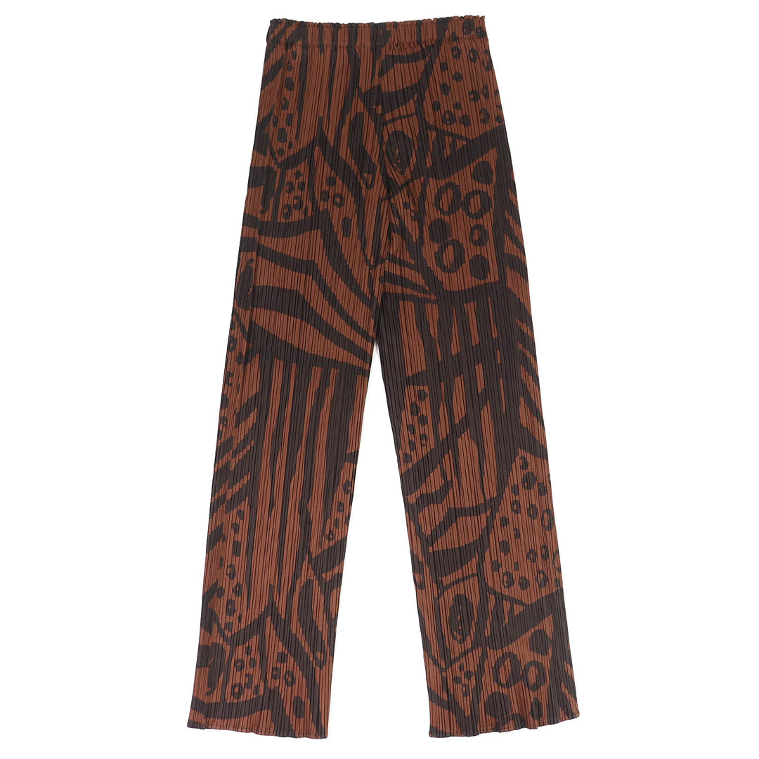 Excellent PLEATS PLEASE Pants All-over pattern long pants Brown Women 1