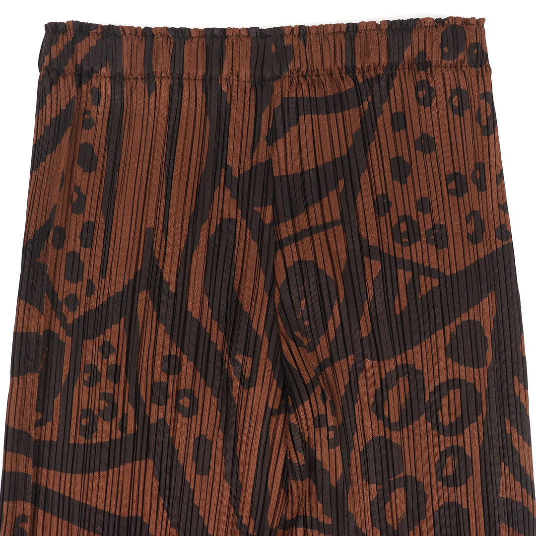 Excellent PLEATS PLEASE Pants All-over pattern long pants Brown Women 1