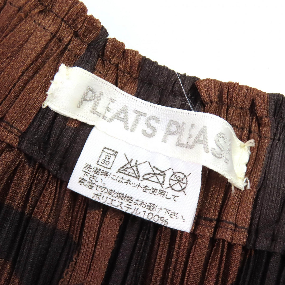 Excellent PLEATS PLEASE Pants All-over pattern long pants Brown Women 1