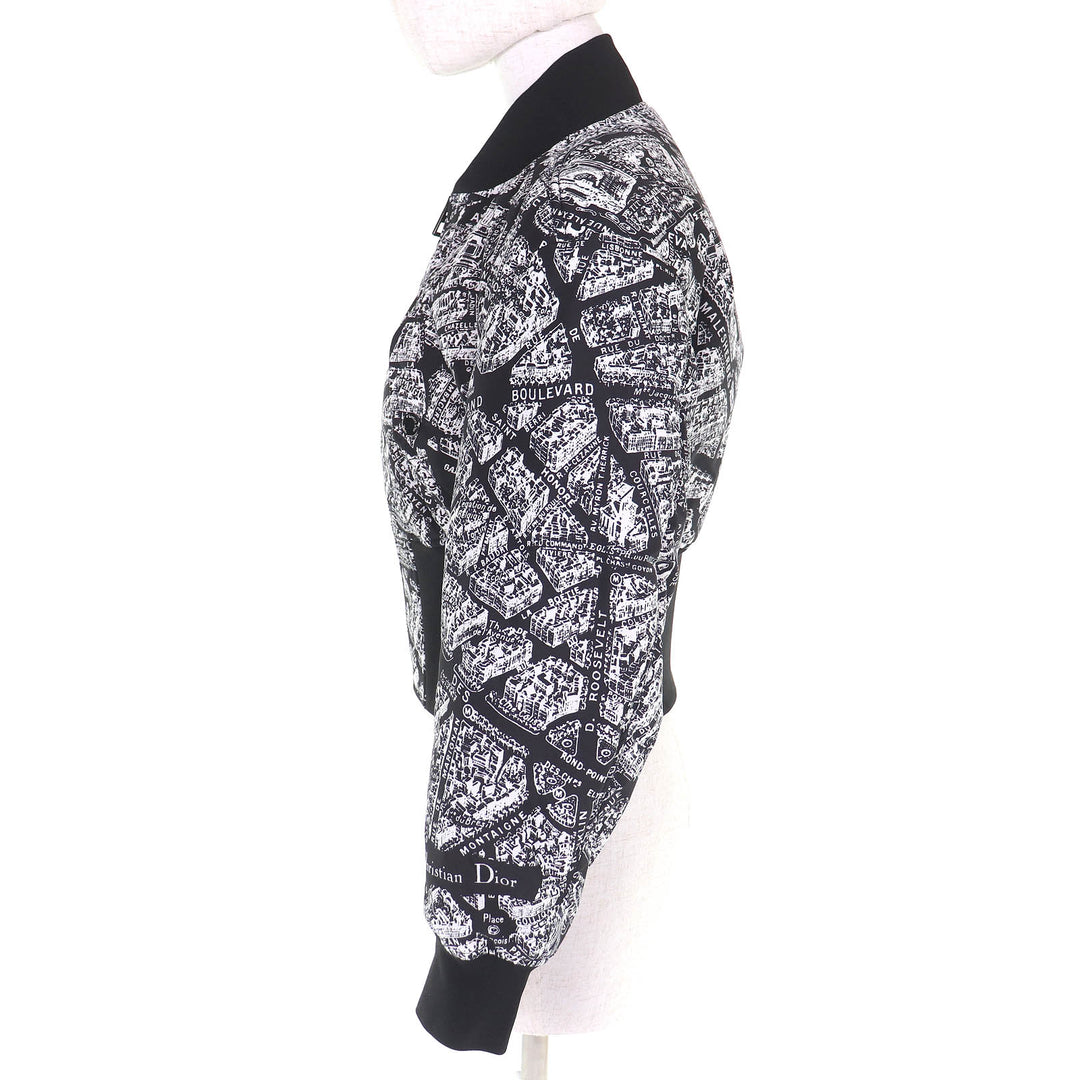 Discounted Great Christian Dior Plan de Paris all-overprint padded cropped bomber jacket 38