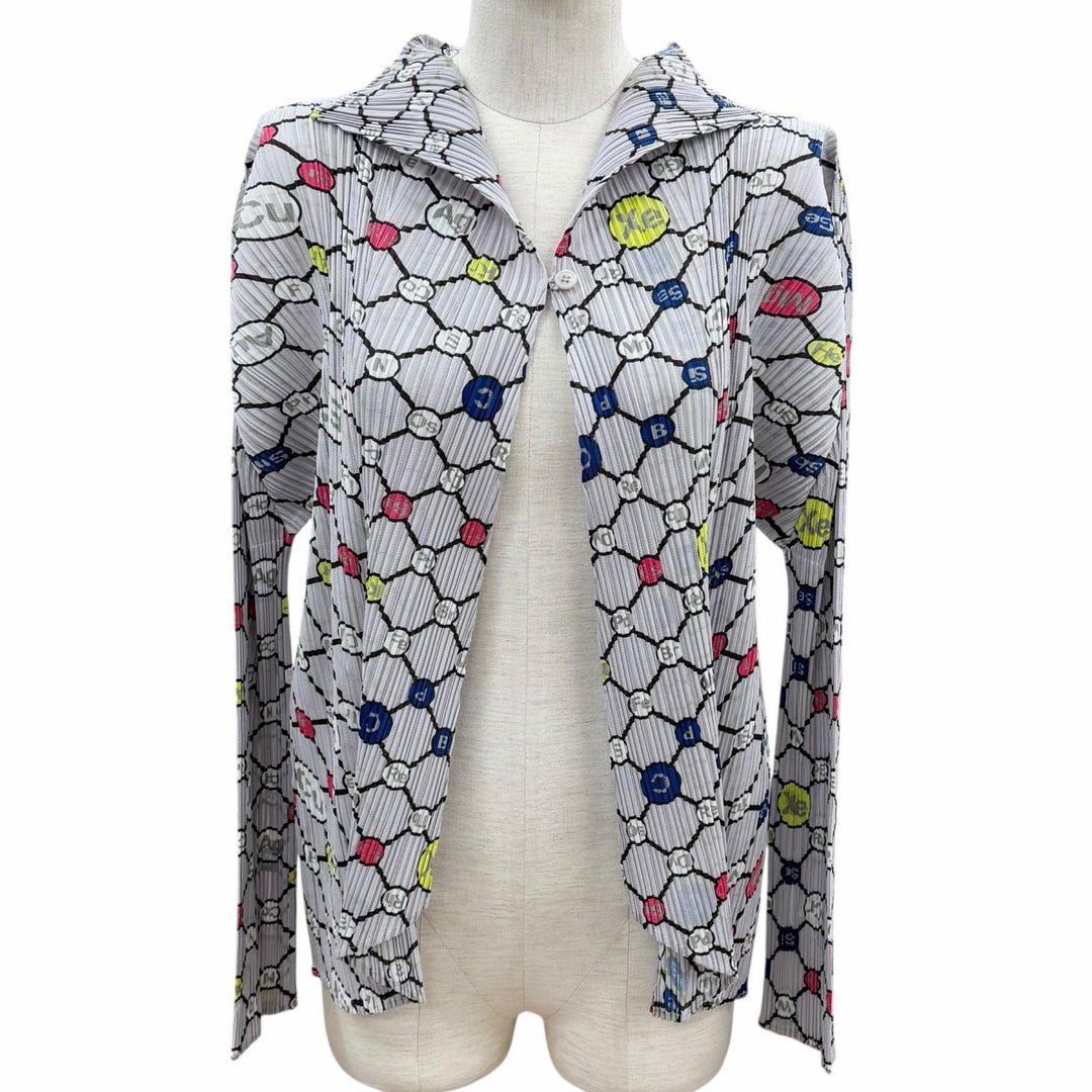 Excellent PLEATS PLEASE cardigan gray polyester Women 4 PP81-JO662