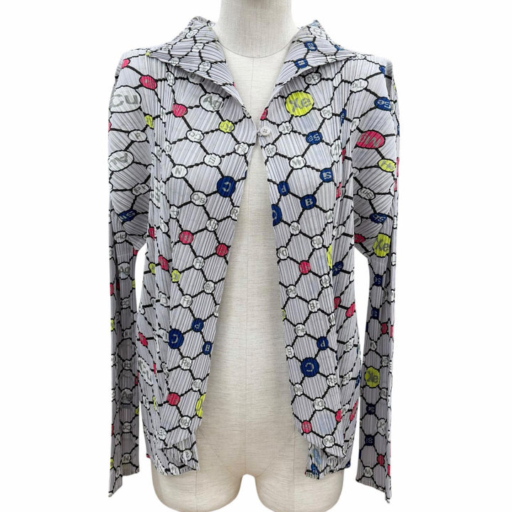 Excellent PLEATS PLEASE cardigan gray polyester Women 4 PP81-JO662