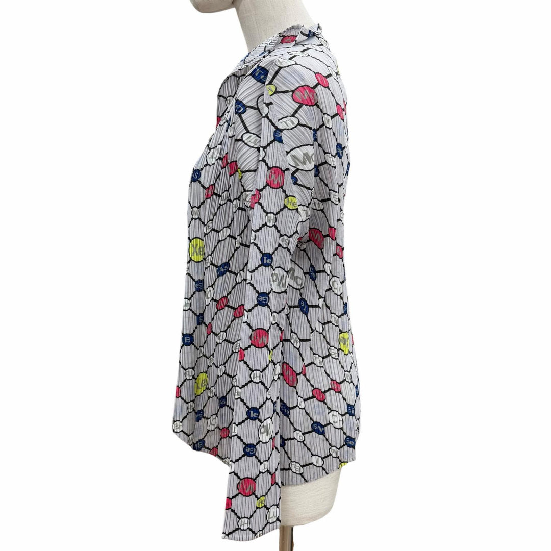 Excellent PLEATS PLEASE cardigan gray polyester Women 4 PP81-JO662