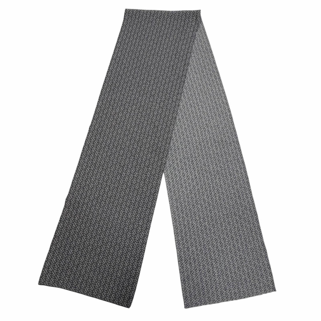 Pristine FENDI Scarf Micro Zucca Pattern gray wool mens