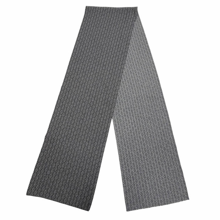 Pristine FENDI Scarf Micro Zucca Pattern gray wool mens