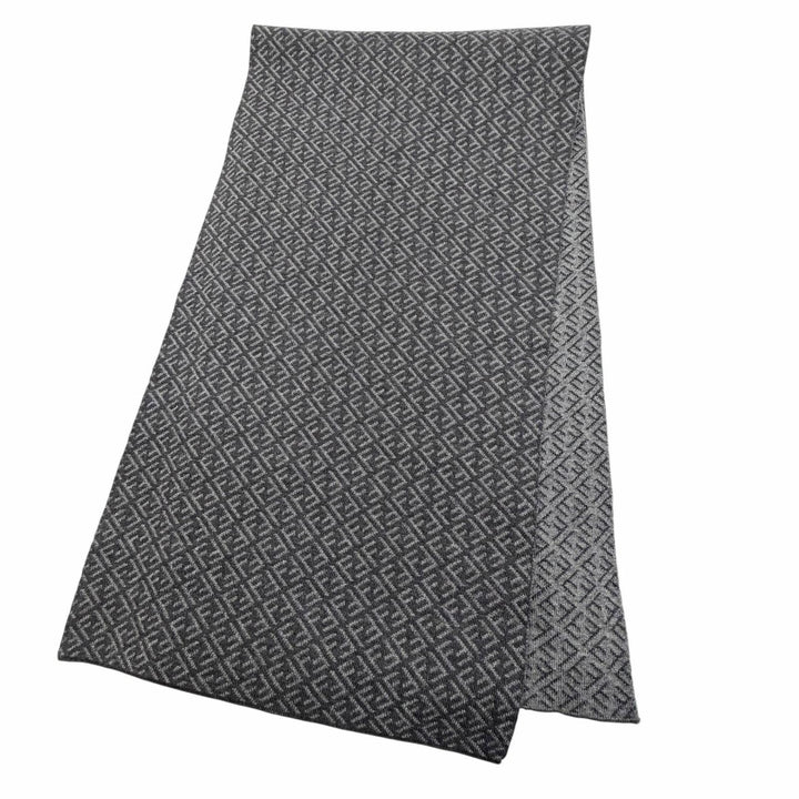 Pristine FENDI Scarf Micro Zucca Pattern gray wool mens
