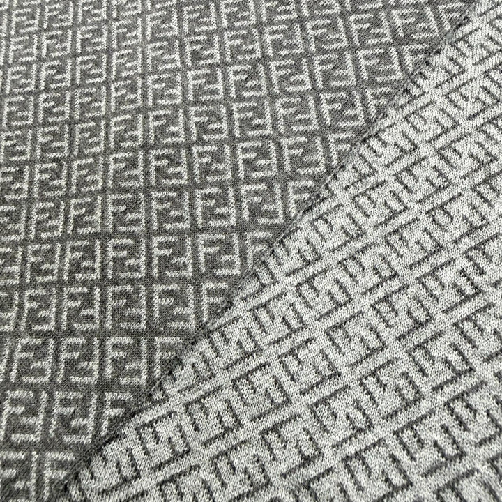 Pristine FENDI Scarf Micro Zucca Pattern gray wool mens