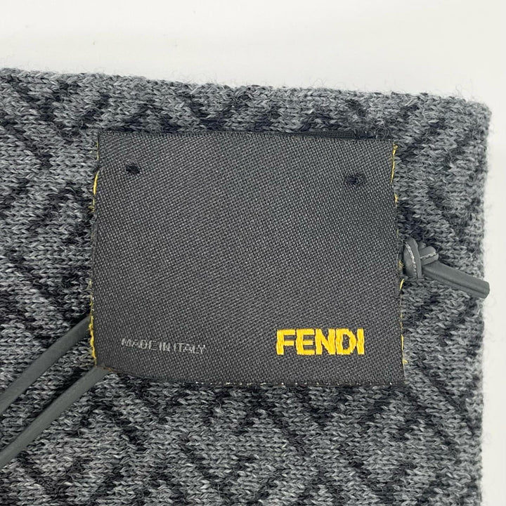 Pristine FENDI Scarf Micro Zucca Pattern gray wool mens