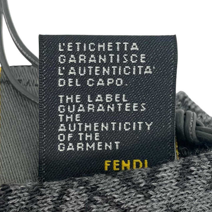 Pristine FENDI Scarf Micro Zucca Pattern gray wool mens