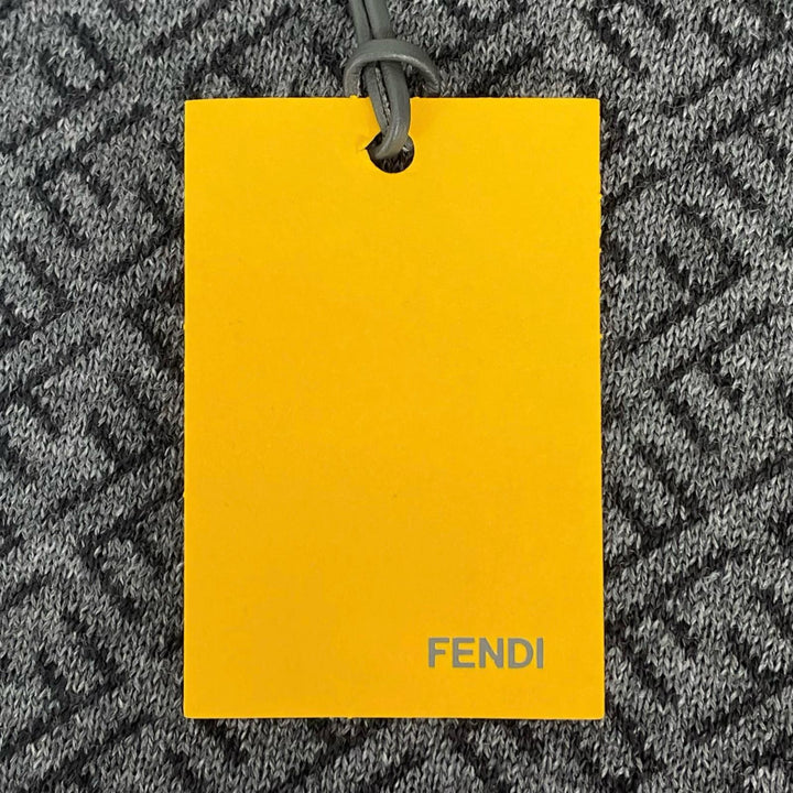 Pristine FENDI Scarf Micro Zucca Pattern gray wool mens