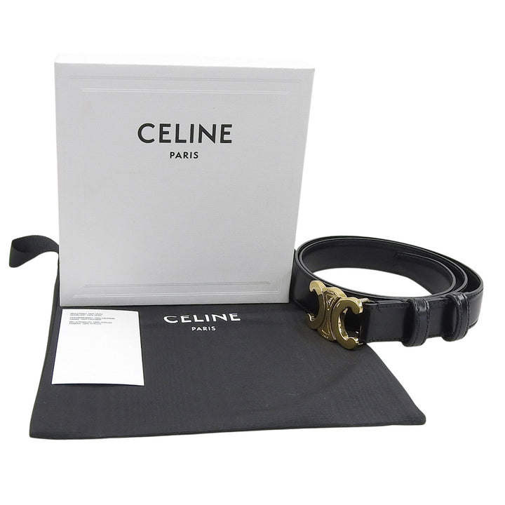 Great CELINE belt Medium Trim Off Leather black leather 45AK93A01 38NO
