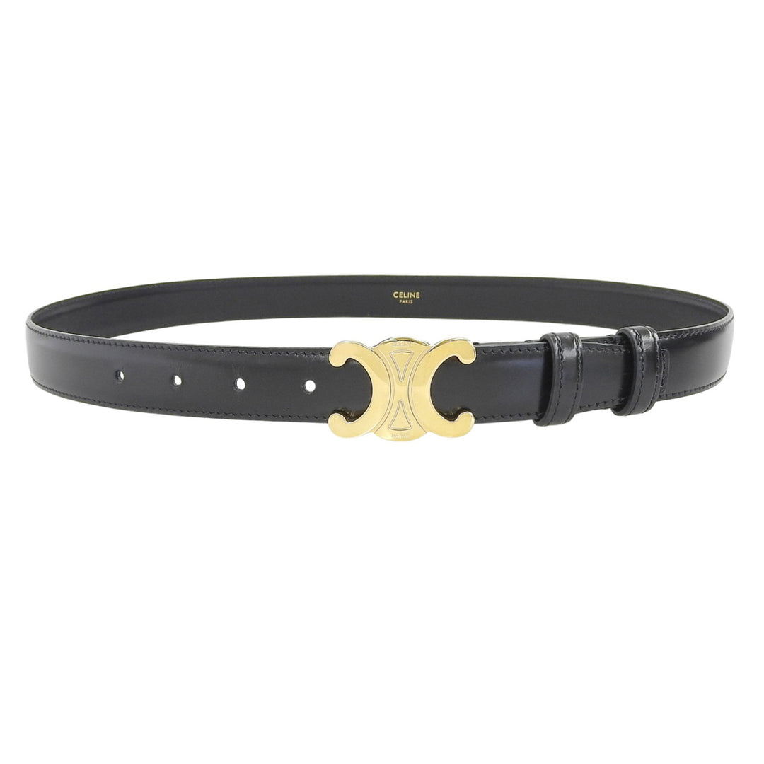 Great CELINE belt Medium Trim Off Leather black leather 45AK93A01 38NO
