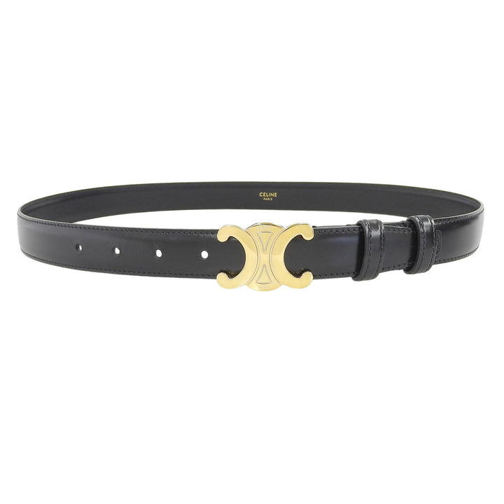 Great CELINE belt Medium Trim Off Leather black leather 45AK93A01 38NO