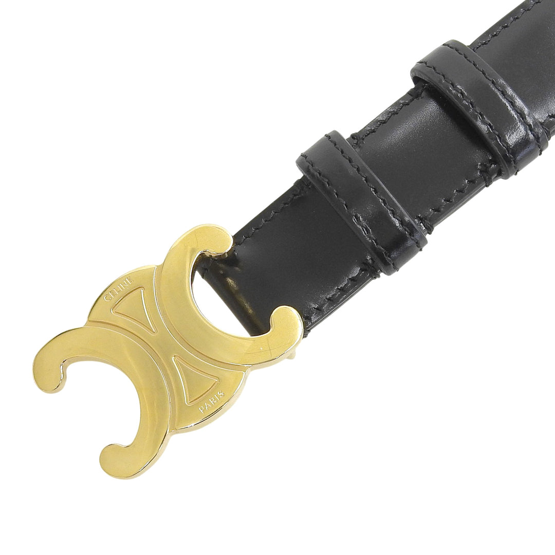 Great CELINE belt Medium Trim Off Leather black leather 45AK93A01 38NO