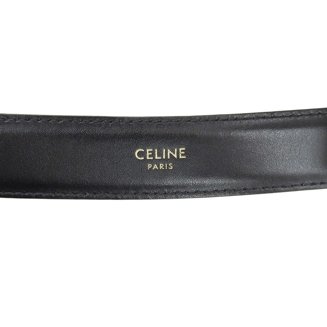 Great CELINE belt Medium Trim Off Leather black leather 45AK93A01 38NO