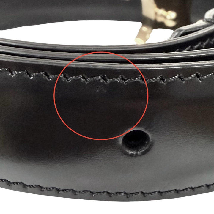 Great CELINE belt Medium Trim Off Leather black leather 45AK93A01 38NO