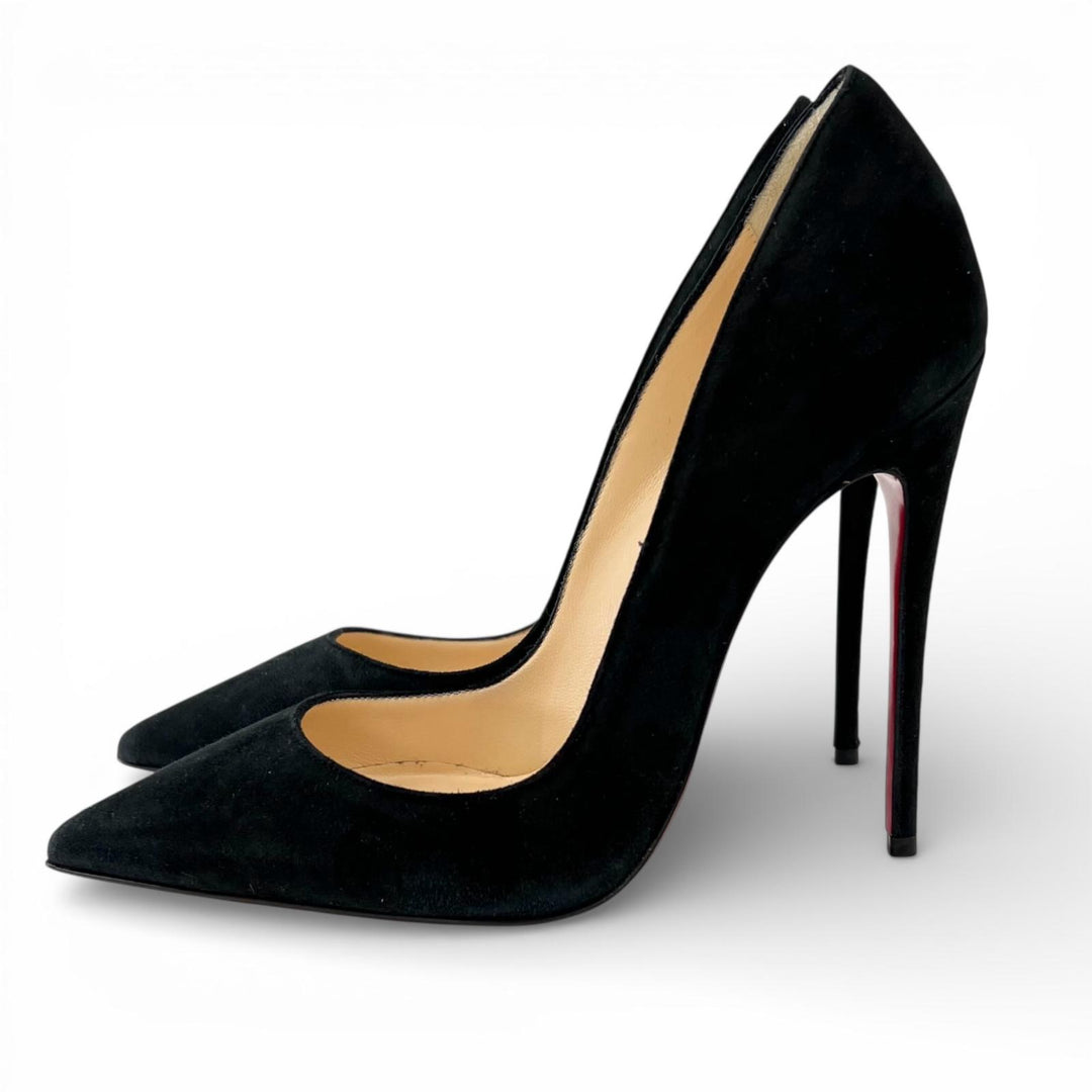 Excellent Christian Louboutin pumps SO KATE 120 black Suede leather Women 35