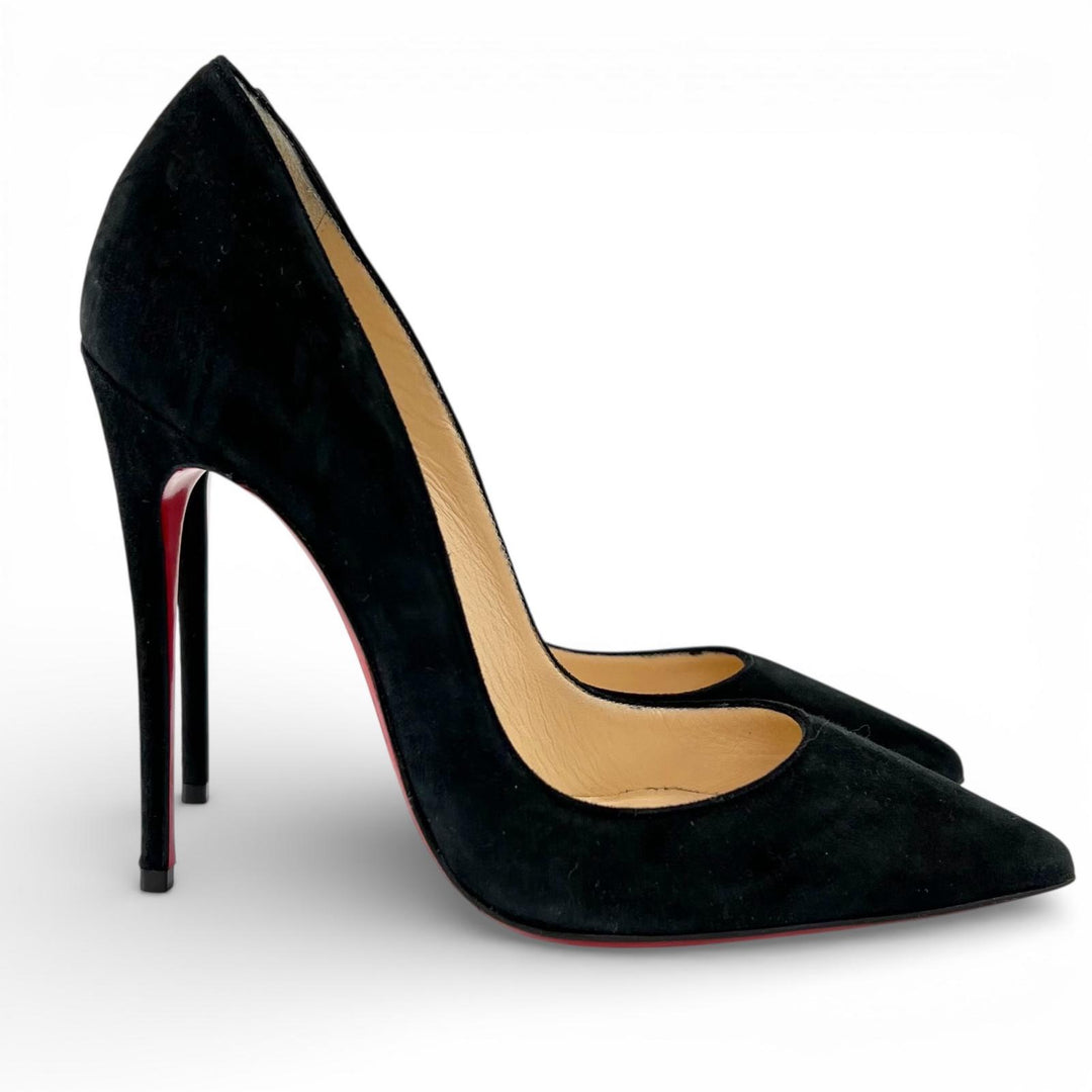 Excellent Christian Louboutin pumps SO KATE 120 black Suede leather Women 35