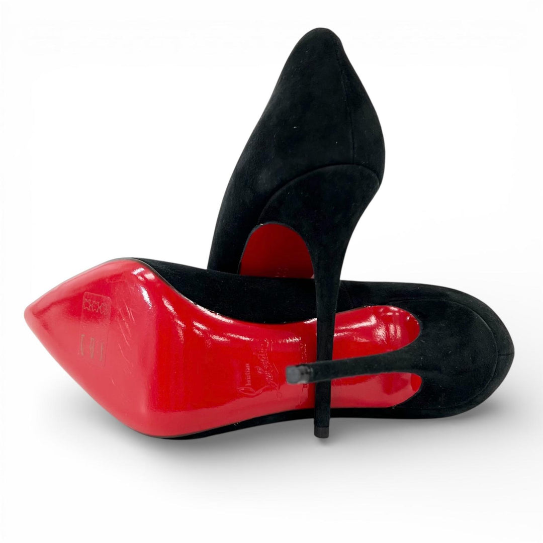 Excellent Christian Louboutin pumps SO KATE 120 black Suede leather Women 35