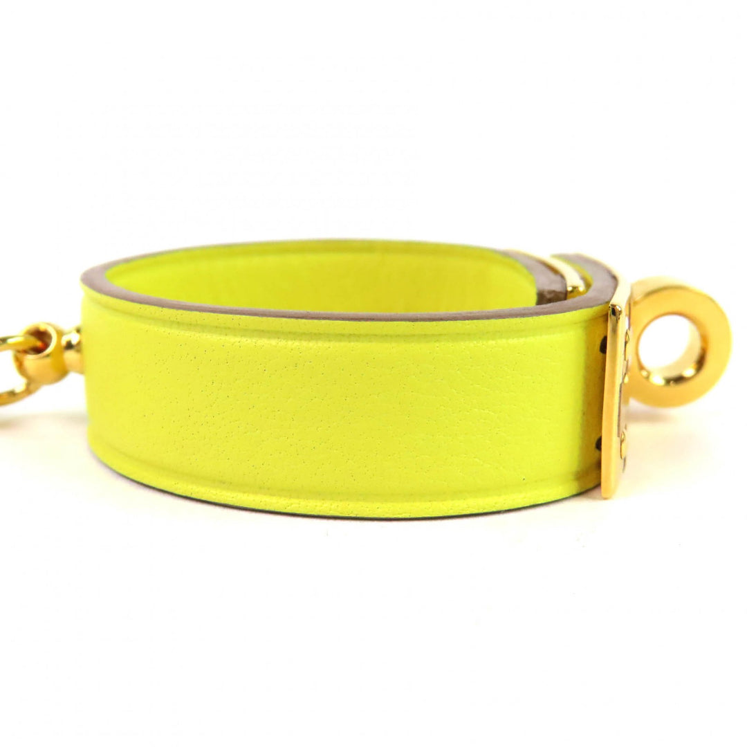 Pristine HERMES Kelly Leather Glove Holder yellow leather Women