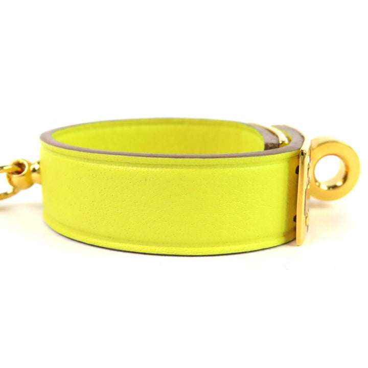 Pristine HERMES Kelly Leather Glove Holder yellow leather Women