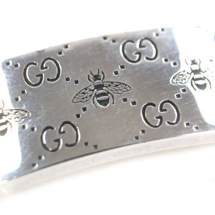 Very Good GUCCI bracelet GG&BEE Engraving Silver AG925 mens 17