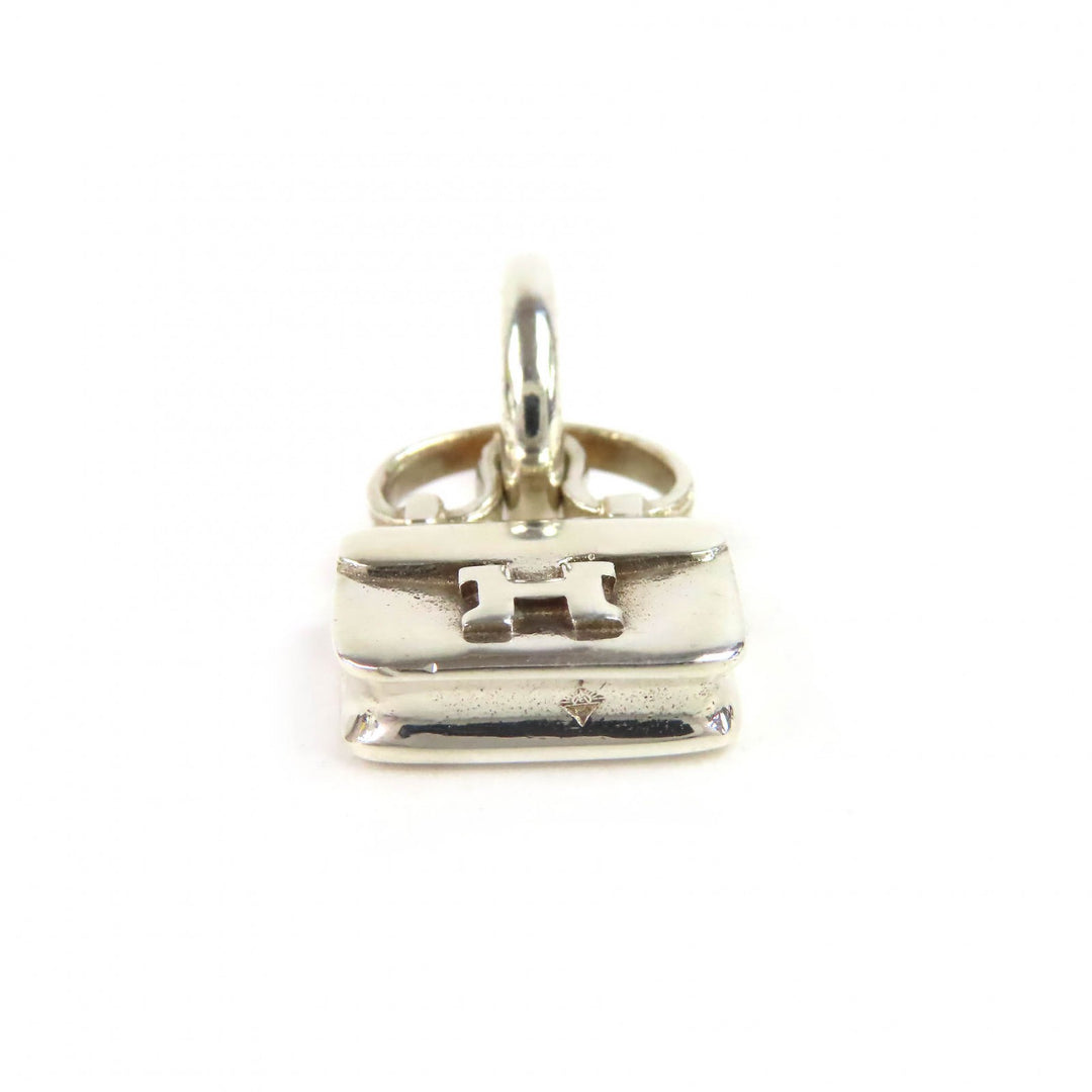 Great HERMES Pendant top Amulet Constance Bag motif Silver AG925 Women