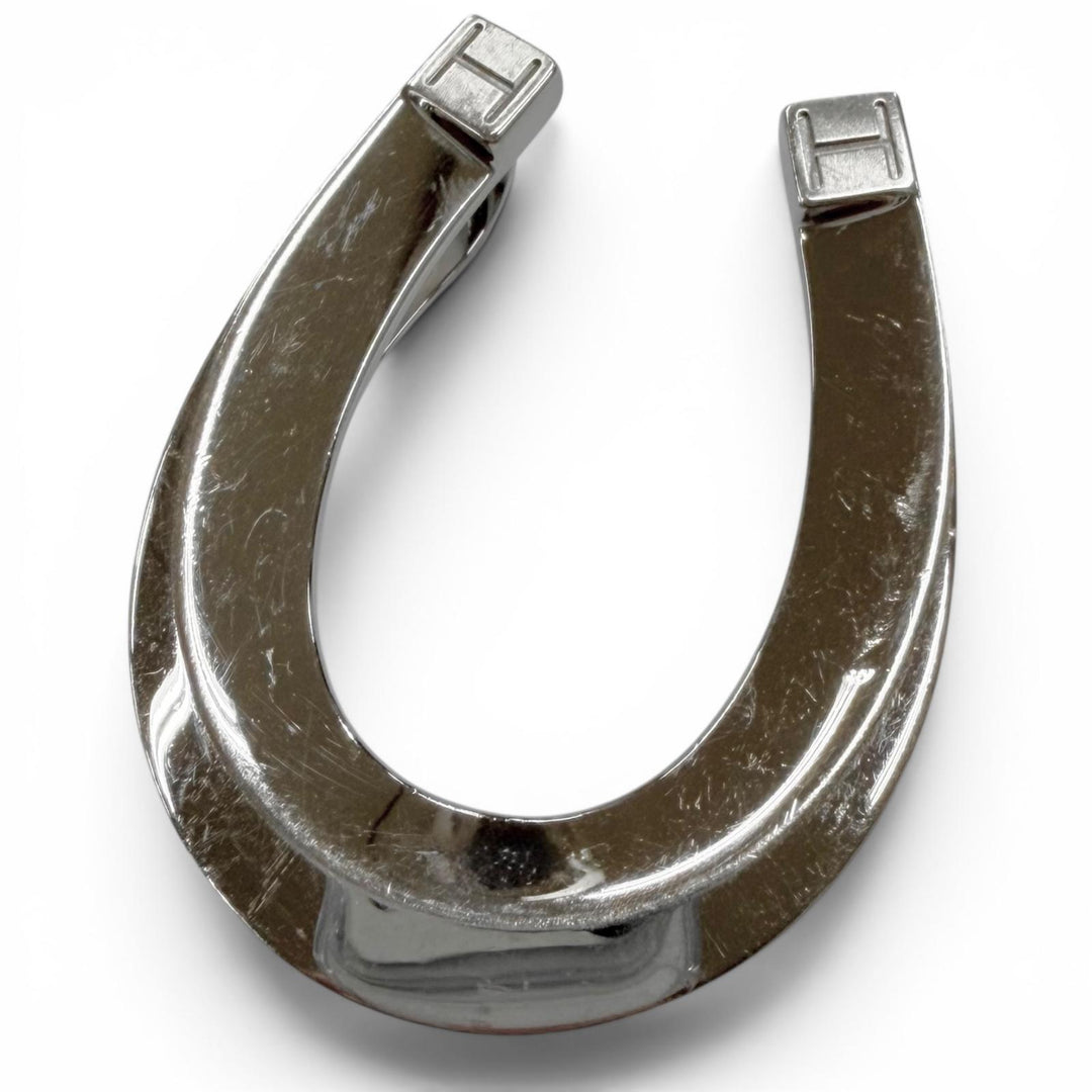Very Good HERMES Money clip H logo horseshoe money clip Silver