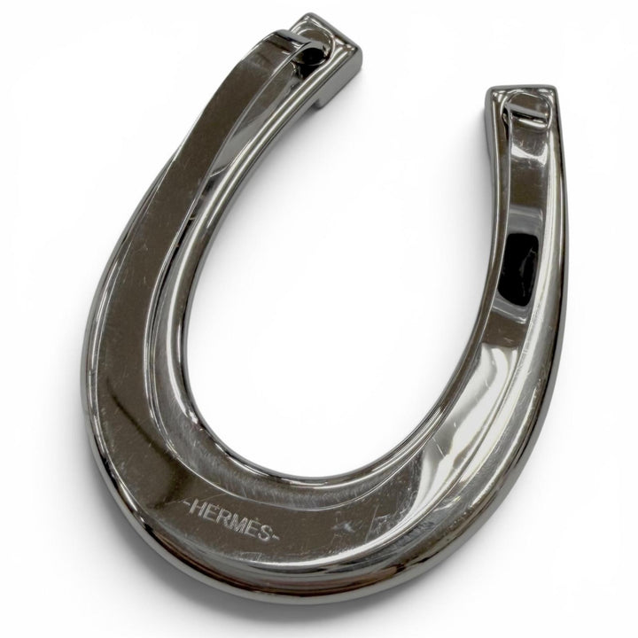 Very Good HERMES Money clip H logo horseshoe money clip Silver