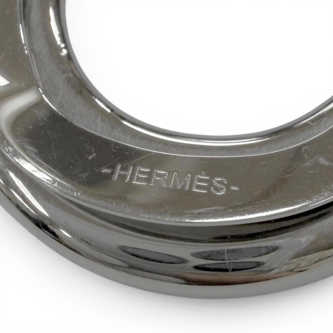 Very Good HERMES Money clip H logo horseshoe money clip Silver