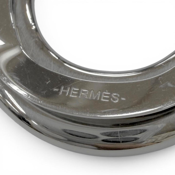 Very Good HERMES Money clip H logo horseshoe money clip Silver
