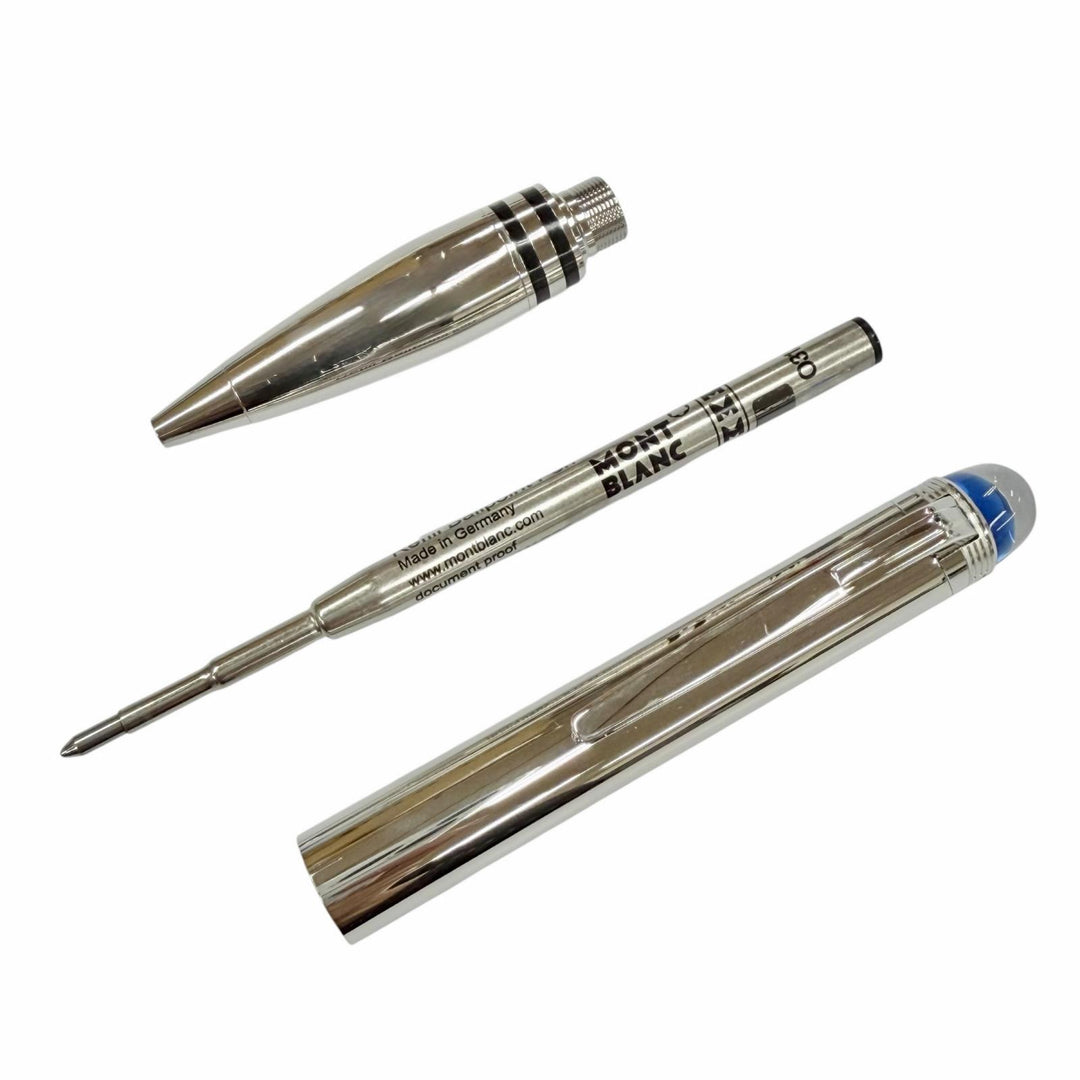 Great MONTBLANC Ballpoint pen Starwalker Metal New Blue Dome Silver ー mens