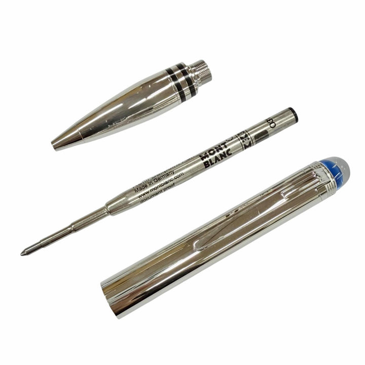 Great MONTBLANC Ballpoint pen Starwalker Metal New Blue Dome Silver ー mens