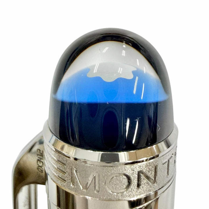 Great MONTBLANC Ballpoint pen Starwalker Metal New Blue Dome Silver ー mens
