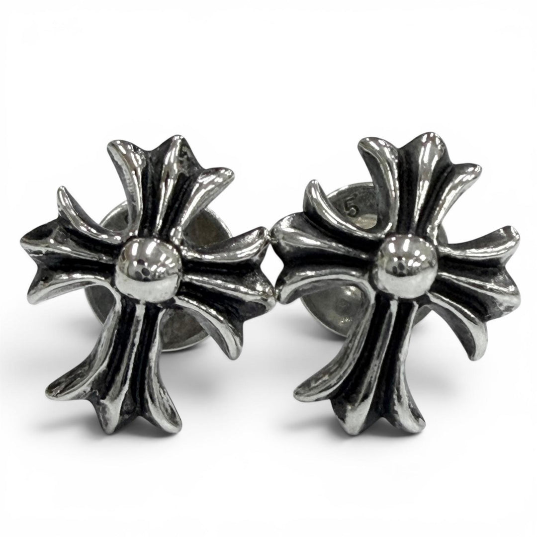 Great CHROME HEARTS Pierce No.2 CH CRS FAT CH Cross Fat Stud Set of 2 Silver 925