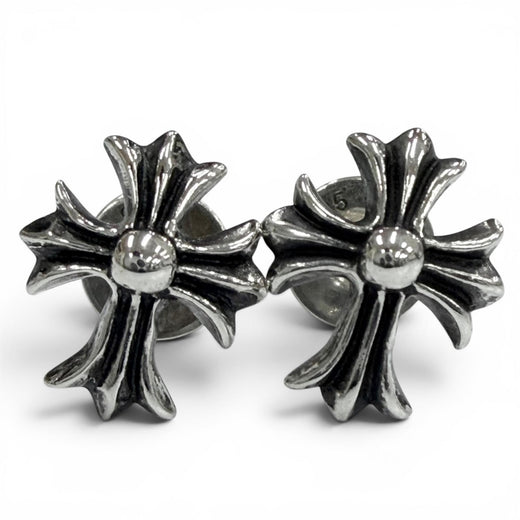 Great CHROME HEARTS Pierce No.2 CH CRS FAT CH Cross Fat Stud Set of 2 Silver 925