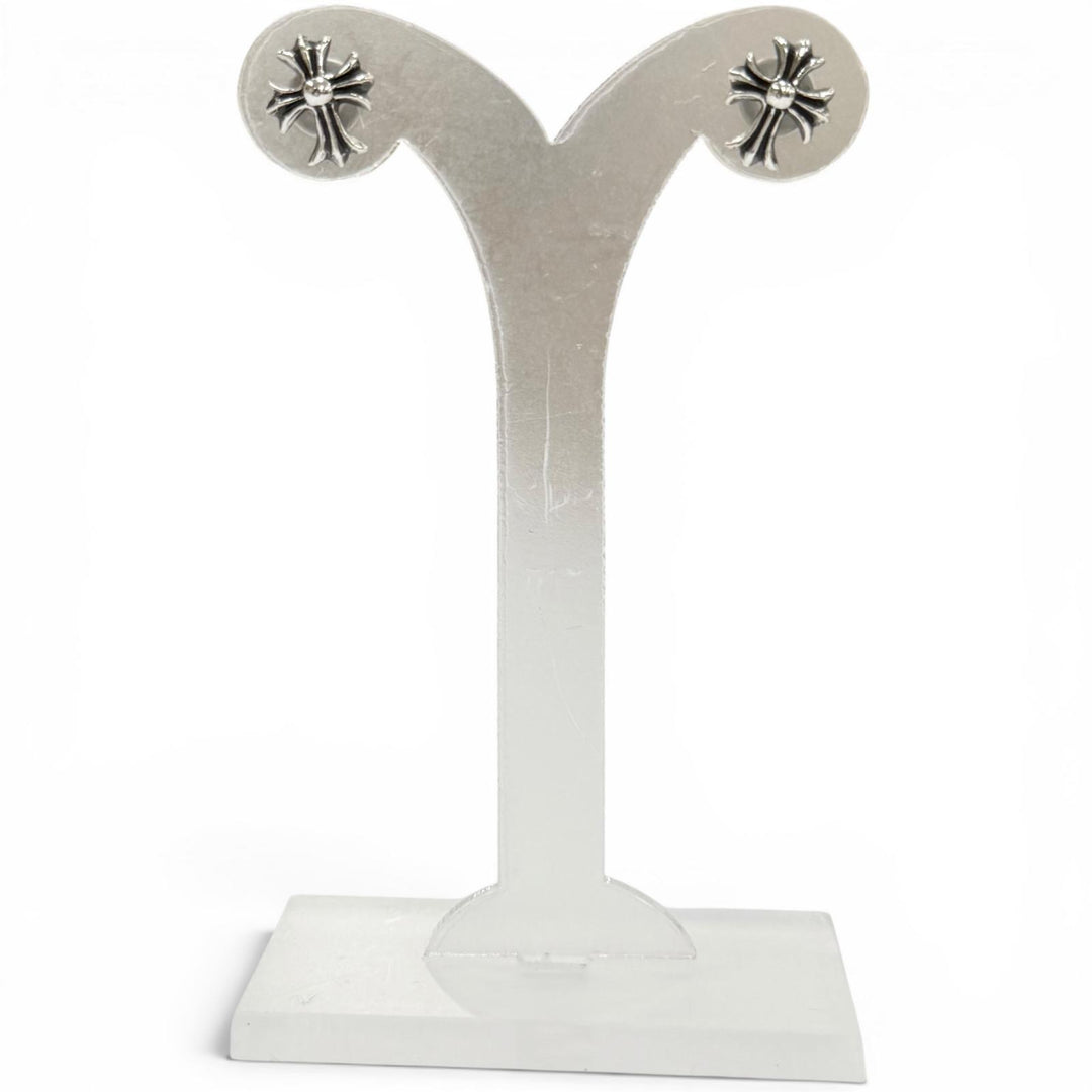 Great CHROME HEARTS Pierce No.2 CH CRS FAT CH Cross Fat Stud Set of 2 Silver 925